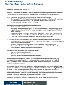 Ameritas - Non-Can vs Guaranteed Renewable DI - white paper